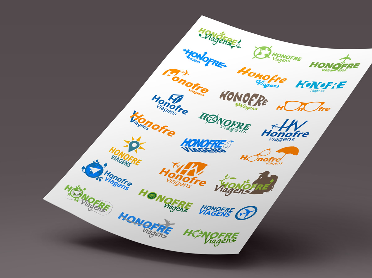 Honofre Viagens alternativas de logotipo projetado e desenvolvido por ViragStudio