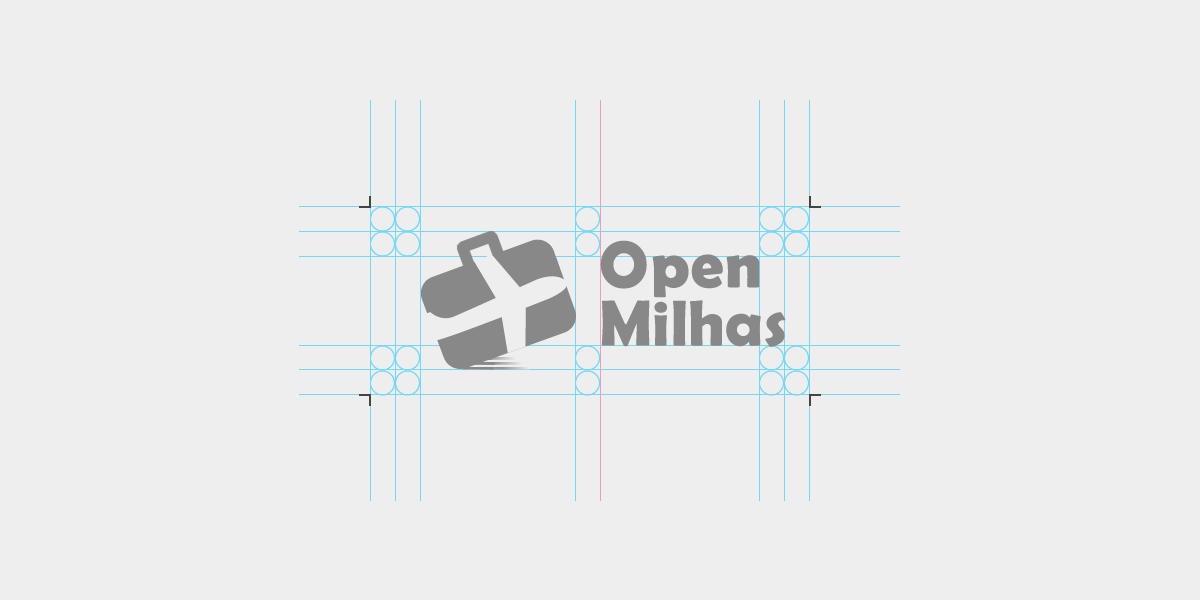 Open Milhas construção logotipo projetado e desenvolvido por ViragStudio