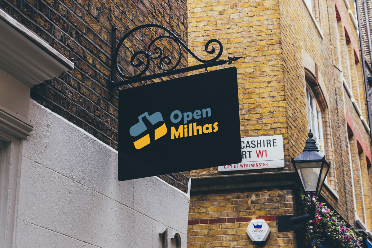 Open Milhas aplicação de logotipo projetado e desenvolvido por ViragStudio
