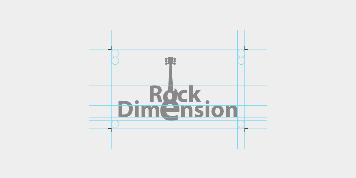 Rock Dimension construção logotipo projetado e desenvolvido por ViragStudio