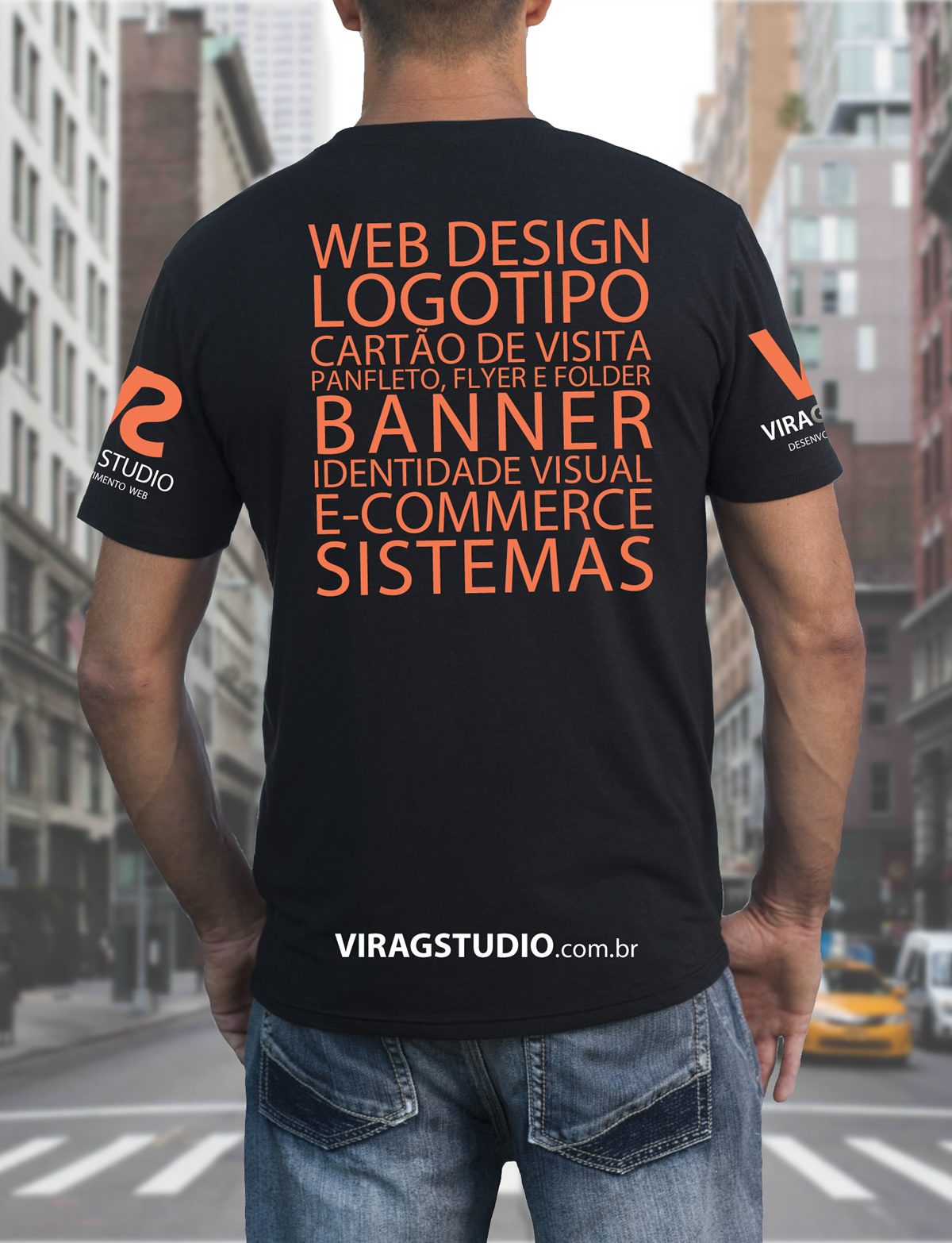 ViragStudio identidade visual camiseta costas projetado e desenvolvido por ViragStudio